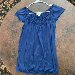 LOFT Short sleeve blue work shirt